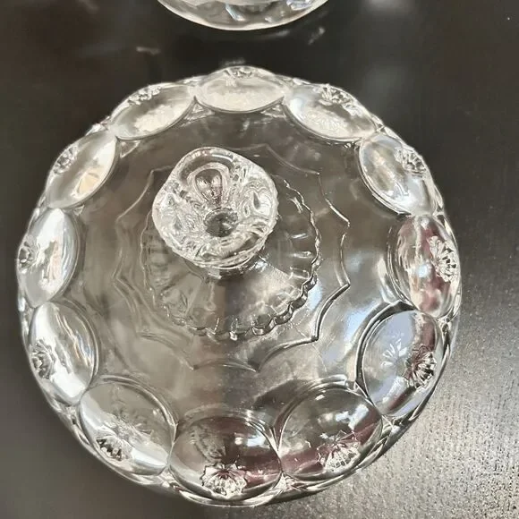 Vintage L.E. Smith Mould Weishar Glass Crystal Moon and Star Ex-Large Short Cand